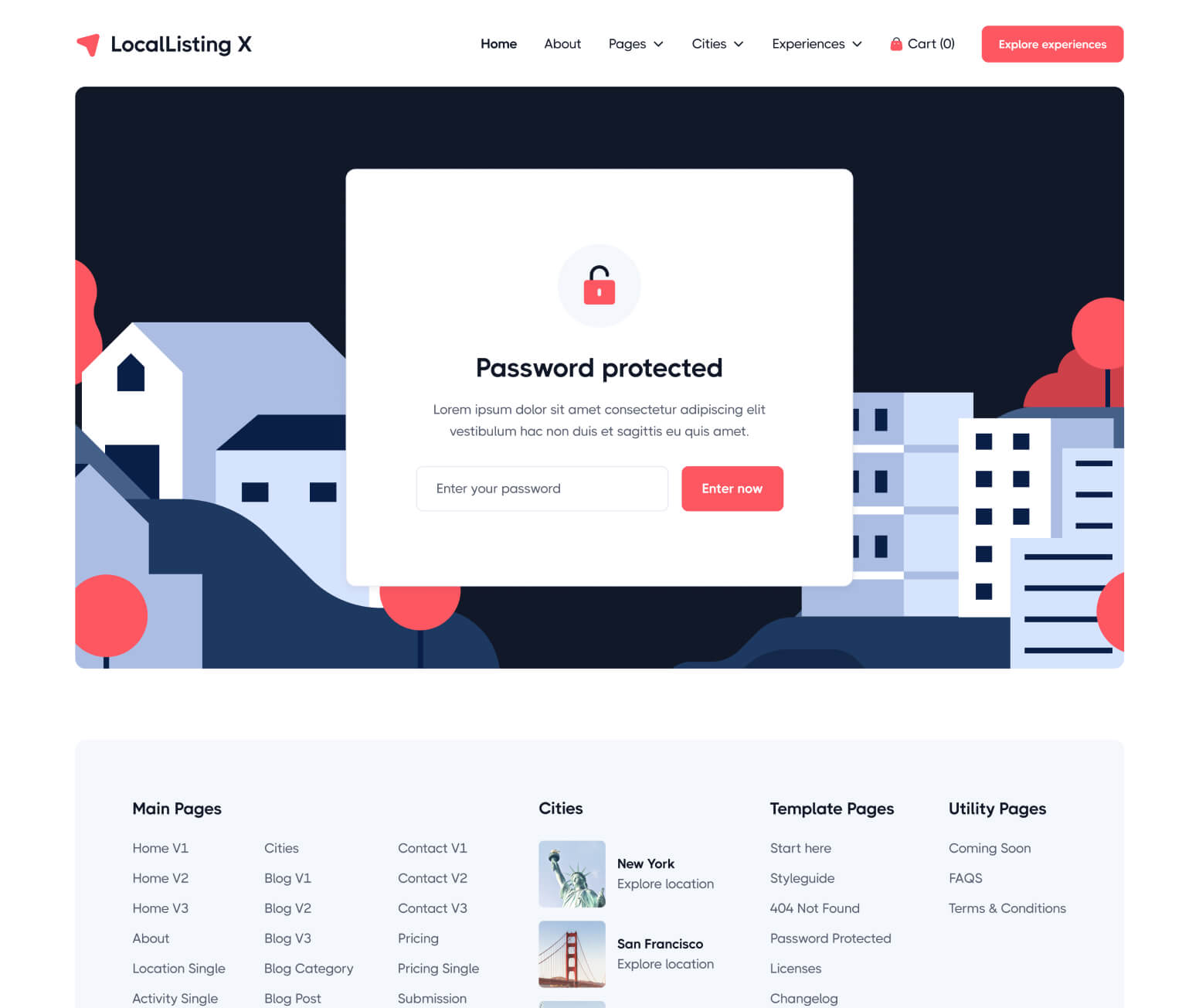 LocalListing X - Password Protected Page - Webflow Template