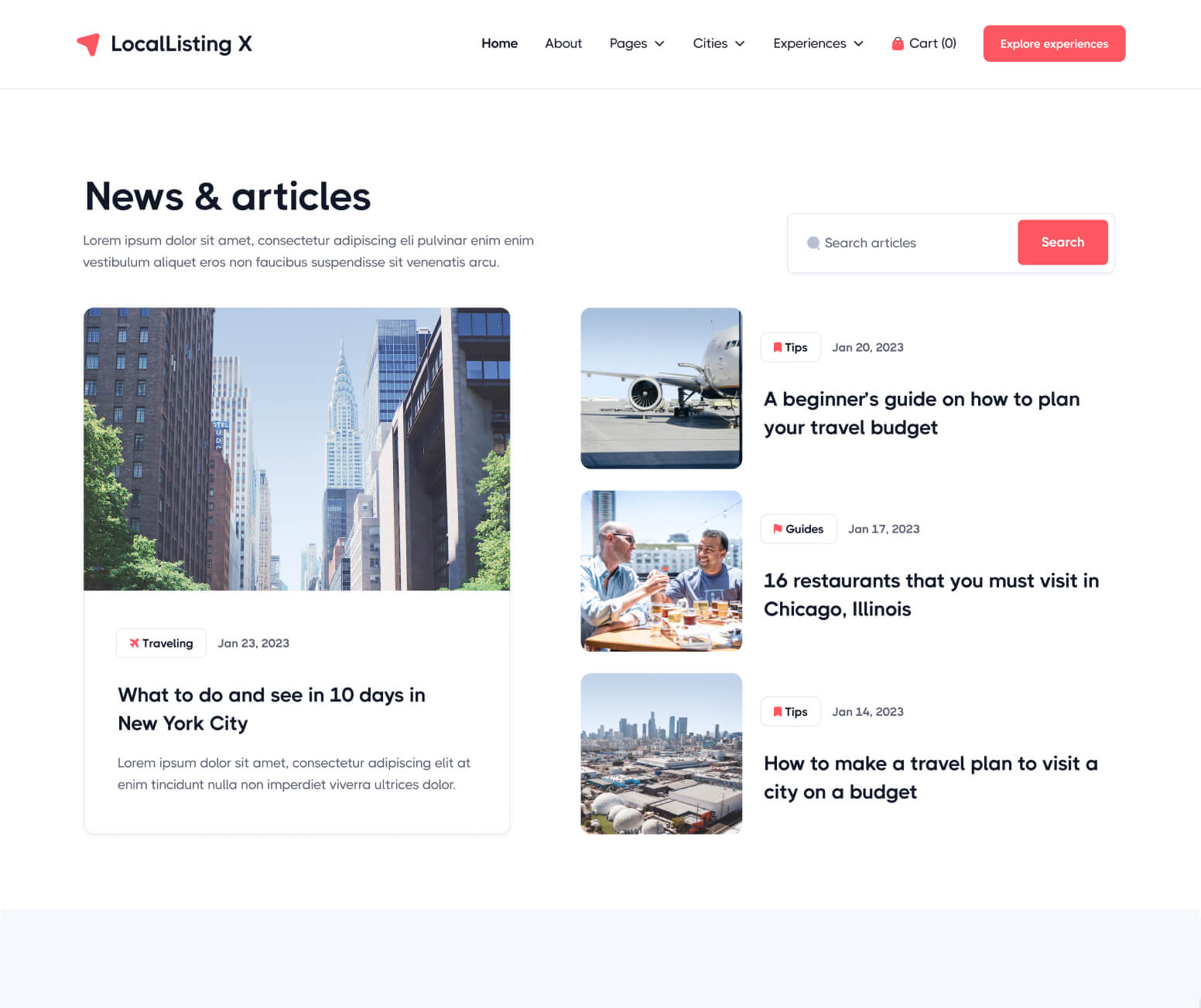 LocalListing X - Blog V1 Page - Webflow Template